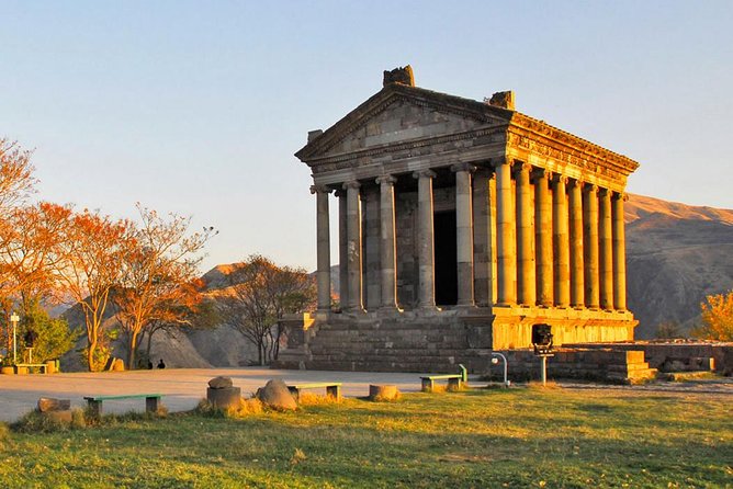 The colonnade at Garni in autumn